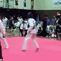 Spin Kick in karate