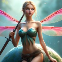 16x9 A beautiful dragonfly girl It s