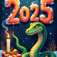 Vibrant-illustration-snake-with-christmas-theme