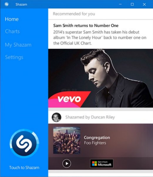 Shazam only windows 10