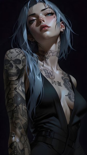 Woman-black-dark-and-tattoo-050125