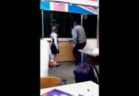 УЧИТЕЛЮ ПО ЯЙЦАМ (Russian girl kicked te