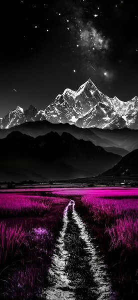 Neon-style-purple-and-black-light-mountain-171024