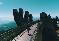 Golden bridge on Ba Na Hills, Da Nang, Vietnam