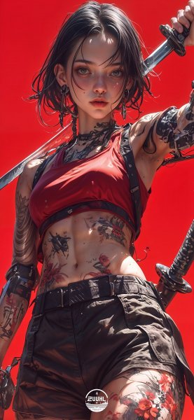 Red-buckground-girl-katana-191024