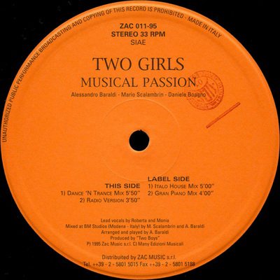 Two Girls - Musical Passion (Italo House Mix)