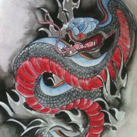 japanese-inspired-snake-tattoo-design