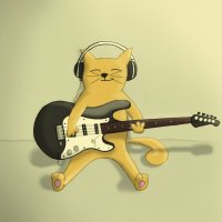 cat guitar playing drawing 67401 1920x1200