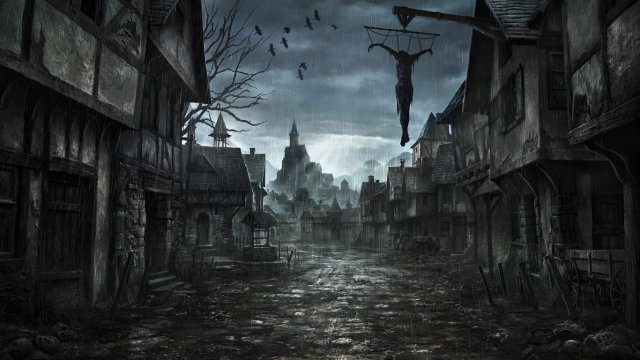 rain town crow Bloodborne Diablo-143925