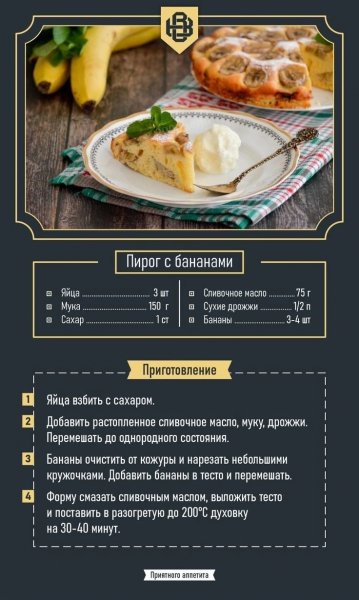 ПИРОГ С БАНАНАМИ