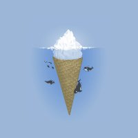 ocean iceberg minimalism killer whales ice cream s