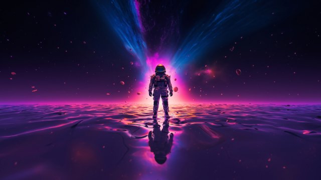 Synthwave-astronaut-digital-art-4k-wallpaper