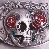 Celebre el Muerto belt buckle