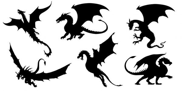 depositphotos 46429611-stock-illustration-dragon-silhouettes