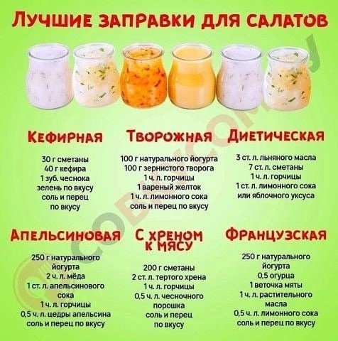 ЛУЧШЫЕ ЗАПРАВКИ ДЛЯ САЛАТОВ