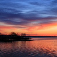 Scenery-evening-lake-trees-beautiful-landscape-wallpaper-pre