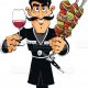 caucasian-man-in-national-costume-with-kebab-and-wine-vecto