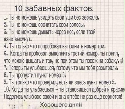 10 забавных фактов