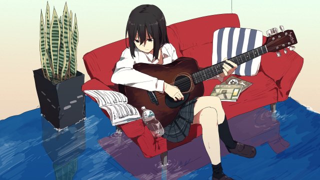 guitar-play-anime-girl-sofa-original