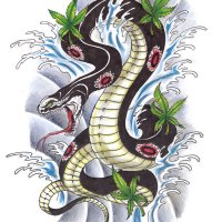 asian snake tattoo design by konz3pt-d31